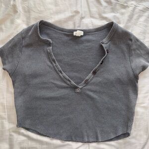 Garage Women's Ribbed Crewneck Sweater - Gray